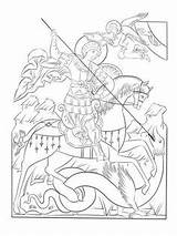 Saint George Dragon Coloring sketch template