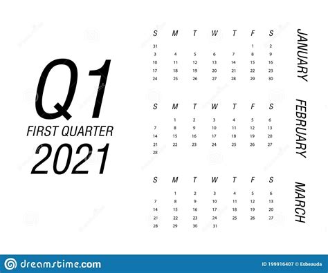 st quarter   month calendar printable