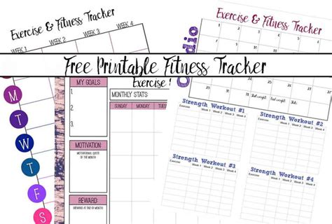 printable fitness trackers   monthly designs fitness