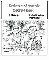 Endangered Coloring Animals Book sketch template