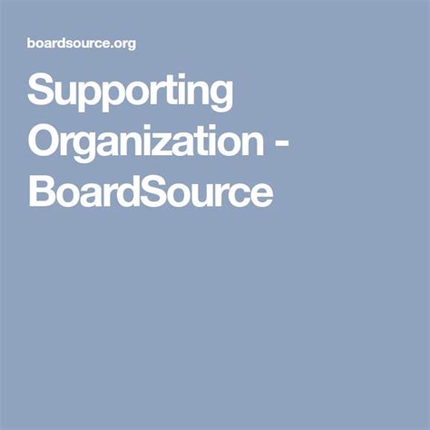 supporting organization boardsource supportive organization checkup