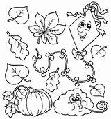 Fall Coloring Pages Kindergarten Children Printable Template sketch template