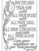 Coloring Pages Scripture Bible Printable Adult Luke Acts Sheets Abda Quotes Publishing Greatest God Verse Lord Heart Religious Commandments Verses sketch template