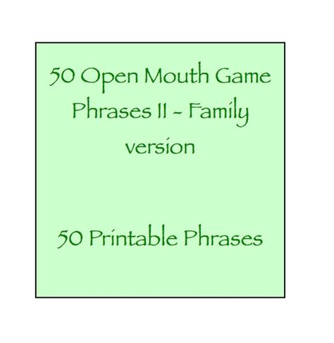 open mouth game phrases ii family friendly version  etsy mouth