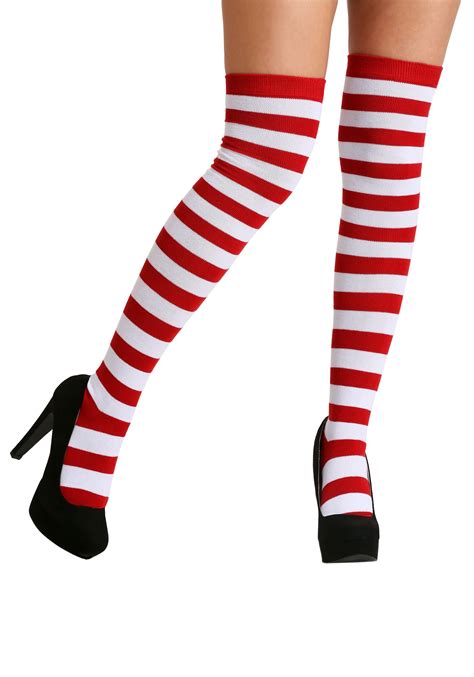 red  white striped adult socks