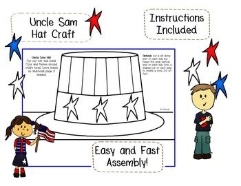 uncle sam hat printable craft  joliedesign teachers pay teachers