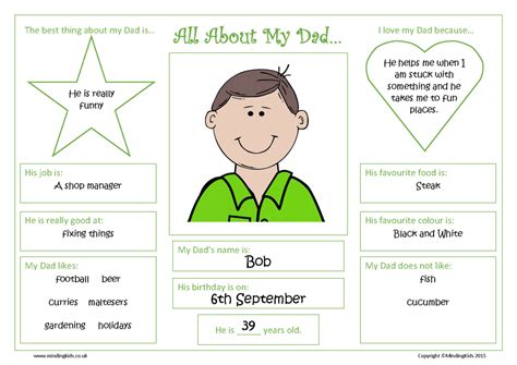 dad fathers day worksheet mindingkids