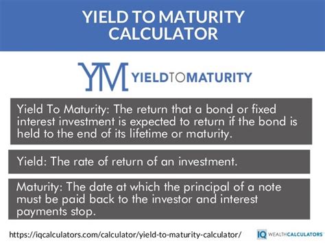 yield  maturity calculator ytm calculator