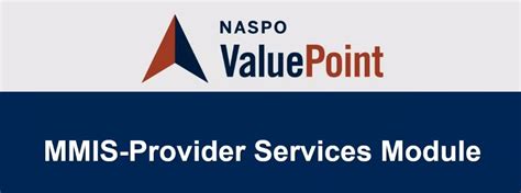 mmis provider services module contract naspo valuepoint