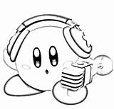Coloring Kirby Smash Pages Bros Super Music Headphone Listening Drawing Color Clipart Meta Knight Mario Clipartmag Printable Print Getcolorings Getdrawings sketch template