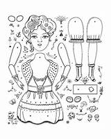 Paper Doll Dolls Template Printable Moving Jointed Pattern Puppet Etsy Puppets sketch template
