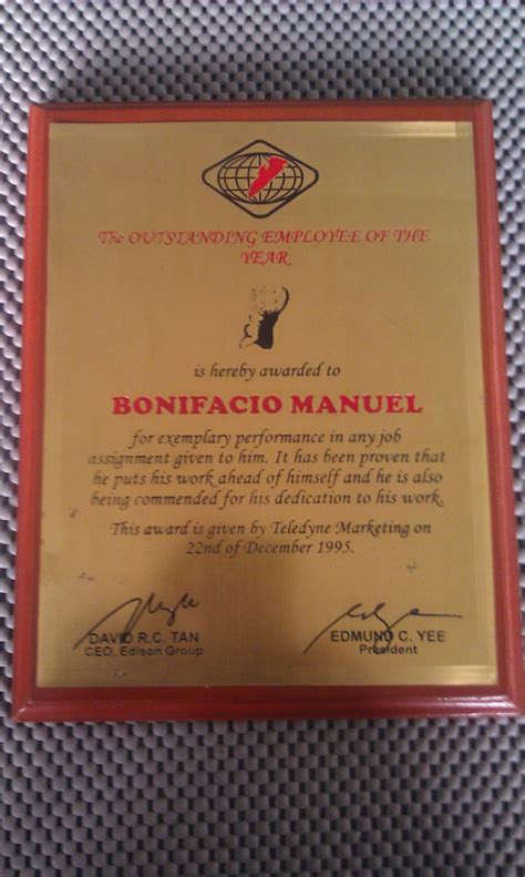 awards  certificate