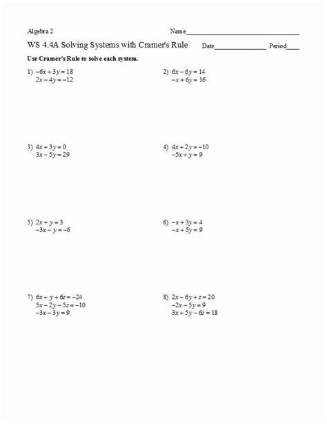 solving systems  equations  elimination worksheet answers  work