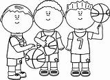 Boy Clipart Playing Friends Basketball Coloring Pages Boys Players Clip Outline Kids Together Sports Printable Three Graphics Clipground Doc Mcstuffins sketch template