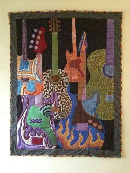 guitar quilt art quilts applique quilts quilting projects