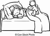 Sleeping Clipart Baby Cartoon Vector Funny Clip Teddy Bear Illustrations Illustration Girl Stock Drawing sketch template