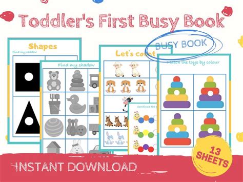 busy book printable busy book toddler learning binder busy etsy