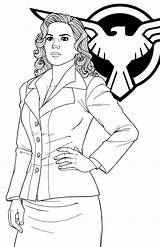 Carter Peggy Agent Jamiefayx Deviantart Coloring Pages Marvel Bucky Captain sketch template