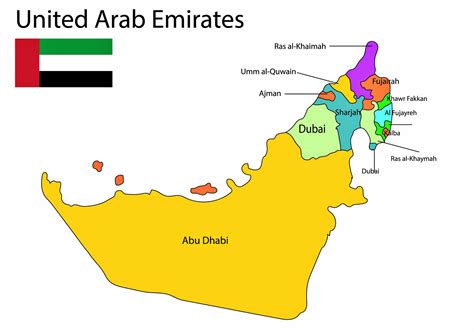 vereinigte arabische emirate karte der regionen und provinzen