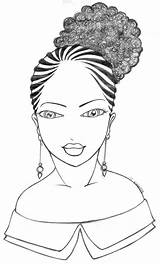 Afro Creole Getdrawings Ethnic Africain Puff Américain Tissu Peindre Pochoir Traditionnel Visuels sketch template
