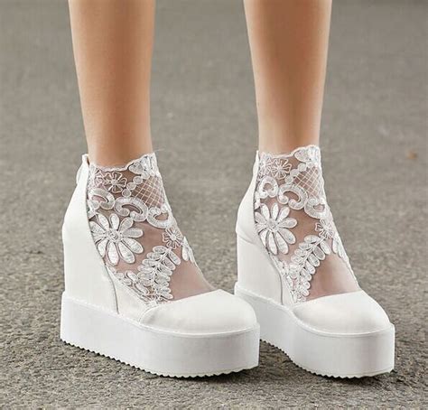 Size 4~8 White High Heels Women Pumps Lace Wedding Women Shoes Szapatos