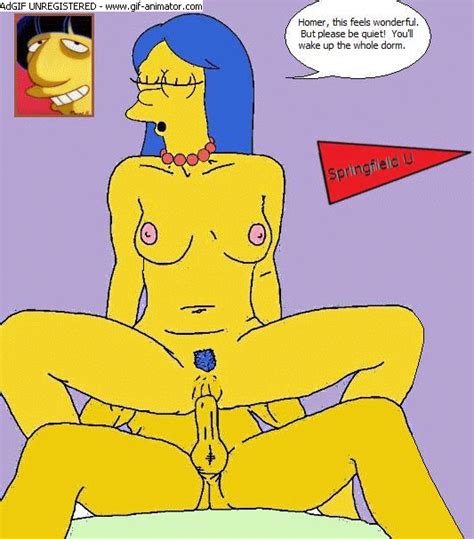 rule 34 animated breasts color female front view homer simpson human insertion male marge