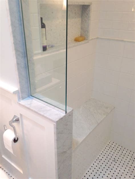 Shower Details Seat Niche Half Wall Half Wall Shower Bathroom