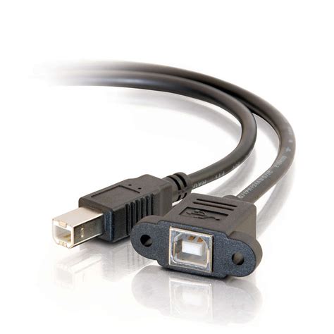 1ft 0 3m panel mount usb 2 0 b female to b male cable usb 2 0
