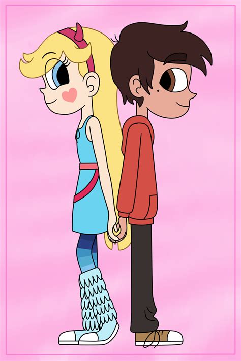starco standing back to back and holding hands by deaf machbot on