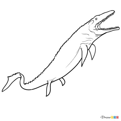 draw mosasaurus jurassic dinosaurs