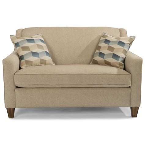 flexsteel holly   contemporary twin sleeper sofa  angled