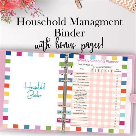 home management binder home planner printable household etsy home