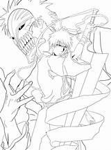 Ichigo Bleach Kurosaki Colorir Desenhos Linework Coloriages Ausdrucken Malvorlagen Dämon Renji Abarai sketch template
