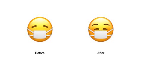 Apple S Mask Wearing Emoji Is Now Smiling In Ios 14 2