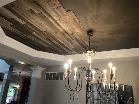 easy diy rustic planked ceiling  lived   wood plank ceiling