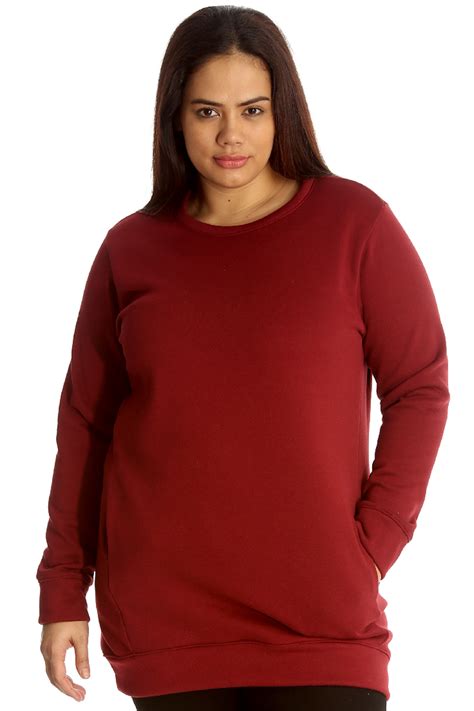 womens  size sweatshirt ladies long cardigan style top side pocket warm ebay