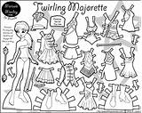 Paper Doll Dolls Printable Majorette Pages Coloring Monday Twirling Marisol Marisole Paperthinpersonas Print Clothes Color Baton Kids Click Getdrawings Choose sketch template