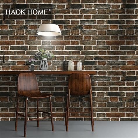 Buy Haokhome Vintage Brick Wallpaper For
