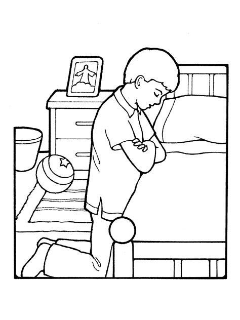 boy praying  bedside