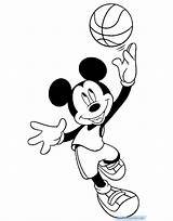 Mickey Basketball Coloring Mouse Pages Disney Playing Disneyclips Catching Funstuff sketch template