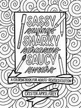 Coloring Pages Etsy Book Word Printable Curse Sassy Adults Sayings Sold sketch template