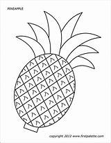 Pineapple Printable Template Templates Coloring Pages Fruit Firstpalette Printables Hawaiian Crafts Preschool Choose Board sketch template