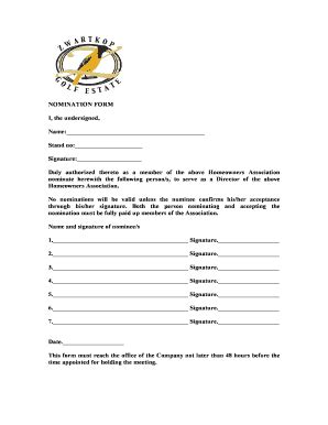 hoa board nomination letter sample form fill   sign printable