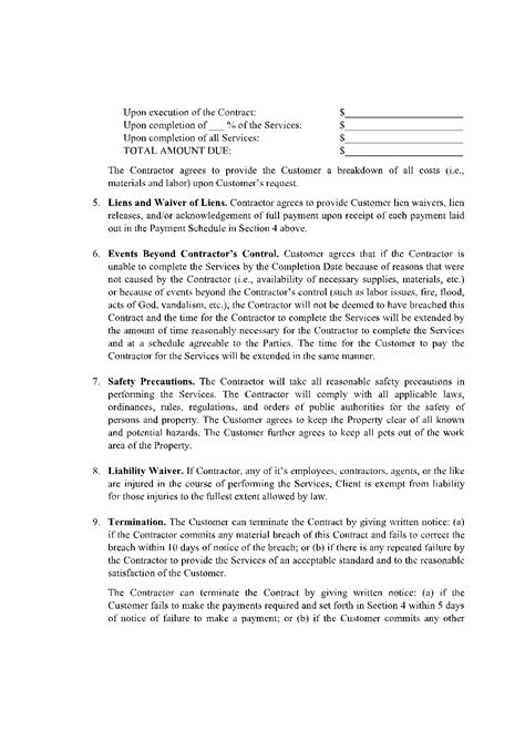 remodeling contract template word