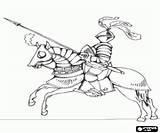 Ridder Paard Speer Caballero Armadura Lanza Kleurplaat Colorear Armor Harnas Kleurplaten Caballeros Ridders Spear Strijders Guerreros Klaar Gemonteerd Cavallo Cavaliere sketch template