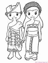Adat Baju Mewarnai Pakaian Jawa Rumah Sunda Barat Suku Tengah Sketsa Tk Bestkartun Orang Batik Papua Daerah Berpakaian Betawi Khas sketch template
