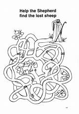 Sheep Lost Coloring Parable Pages Maze Shepherd School Sunday Bible Sheet Good Crafts Kids Activity Worksheet Children Billy Graham Clipart sketch template