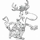 Deer Antlers Outlined Hog Getdrawings Hunt Toonaday Redneck sketch template