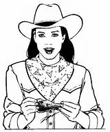 Cowgirl Coloring Pages Cowboy Sheets Printable Super Color Wars Hat Star sketch template