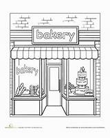 Bakery Coloring Worksheet Pages Education Places Colouring House Worksheets Adults Preschool Town Color Adult Drawing Sheets Community Window Visit Choose sketch template